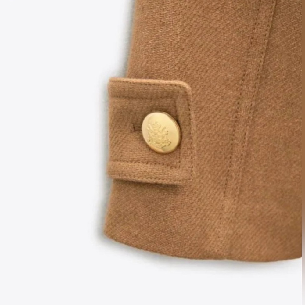 Zara Gold Button Coat - Picture 10 of 12